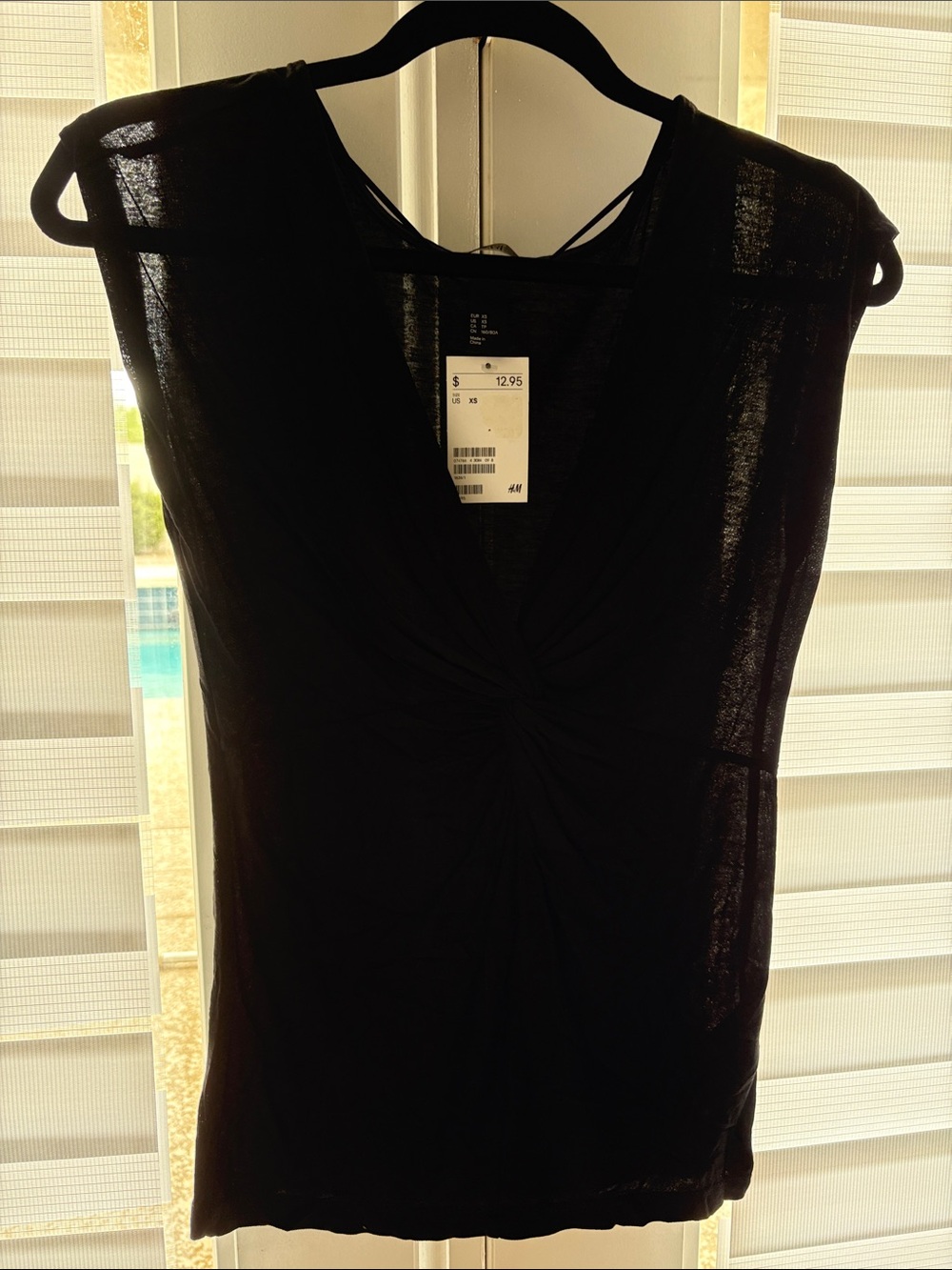 H&M Black Sleeveless Twist-Front Top